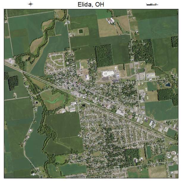 Elida, OH air photo map