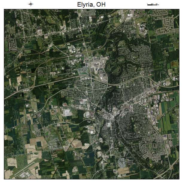 Elyria, OH air photo map