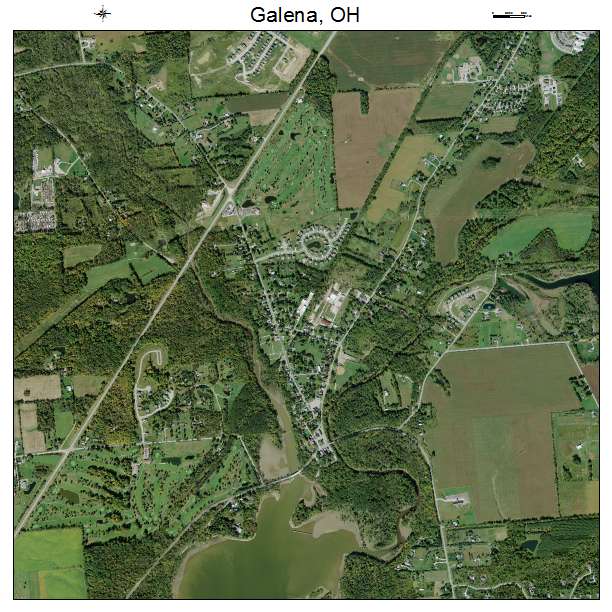 Galena, OH air photo map