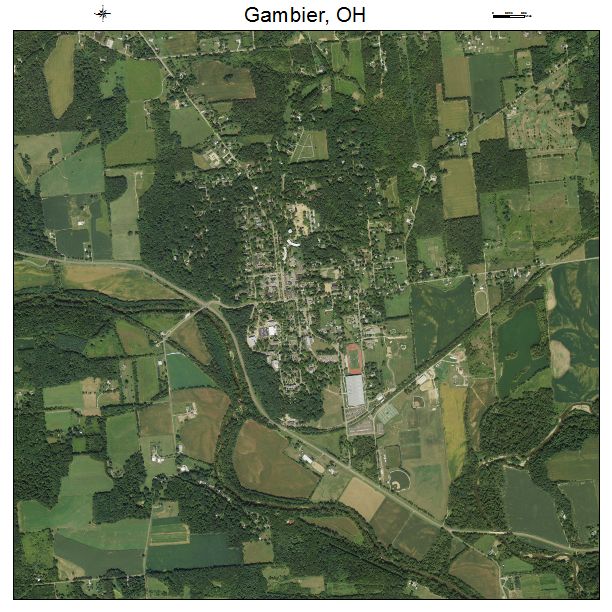 Gambier, OH air photo map