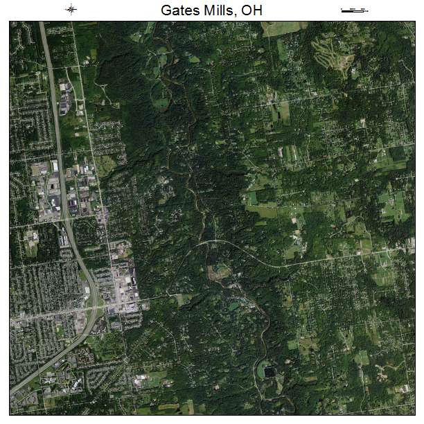 Gates Mills, OH air photo map