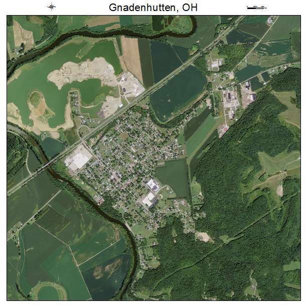 Gnadenhutten, OH air photo map