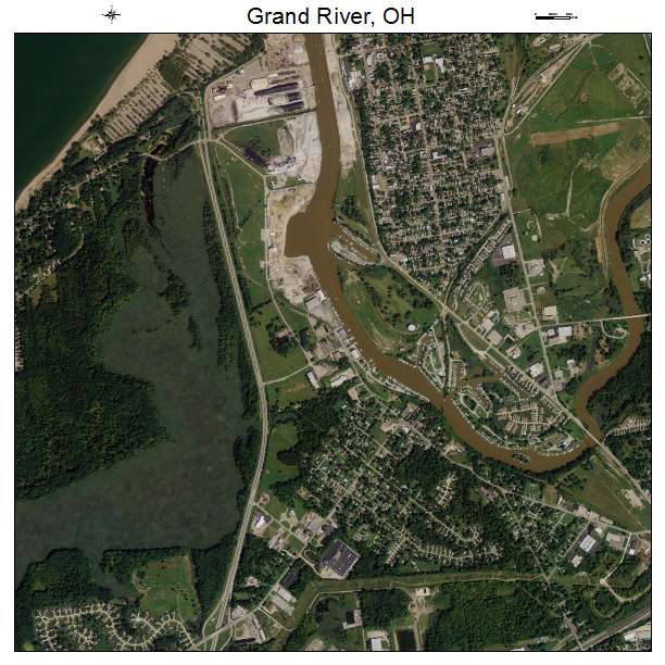 Grand River, OH air photo map