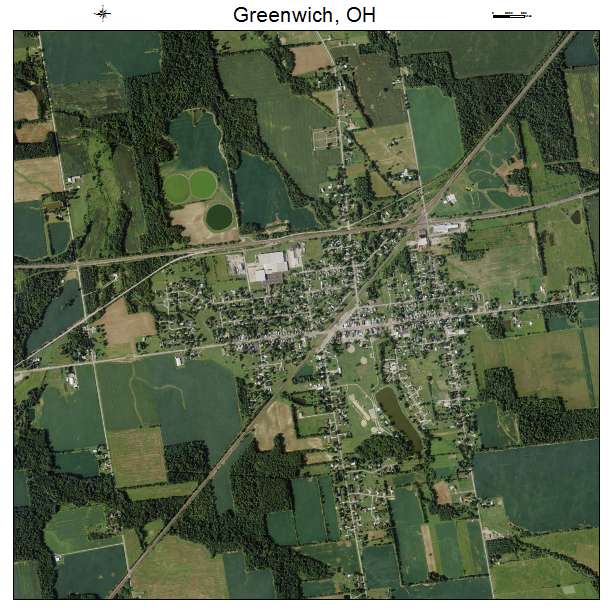 Greenwich, OH air photo map