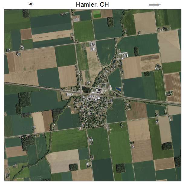 Hamler, OH air photo map
