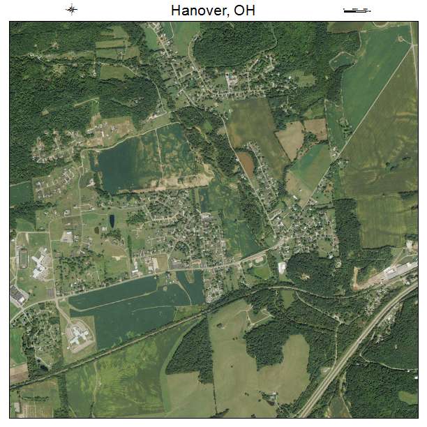 Hanover, OH air photo map