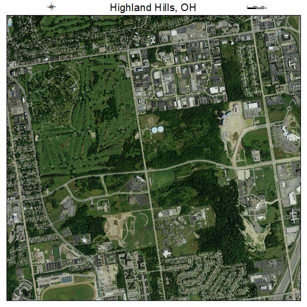 Highland Hills, OH air photo map