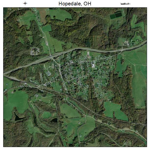 Hopedale, OH air photo map