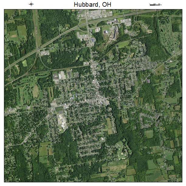 Hubbard, OH air photo map