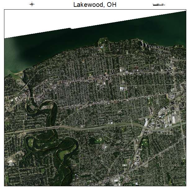 Lakewood, OH air photo map