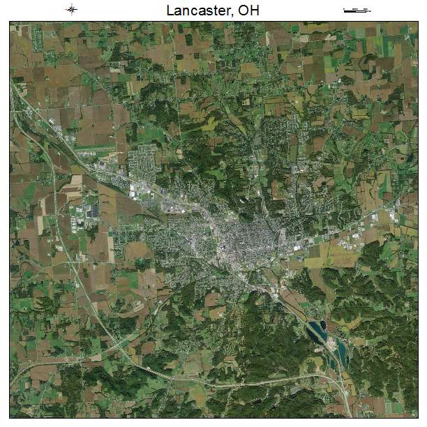 Lancaster, OH air photo map