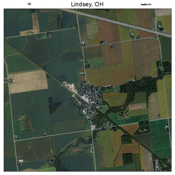 Lindsey, OH air photo map