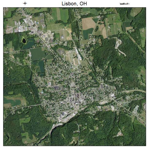 Lisbon, OH air photo map