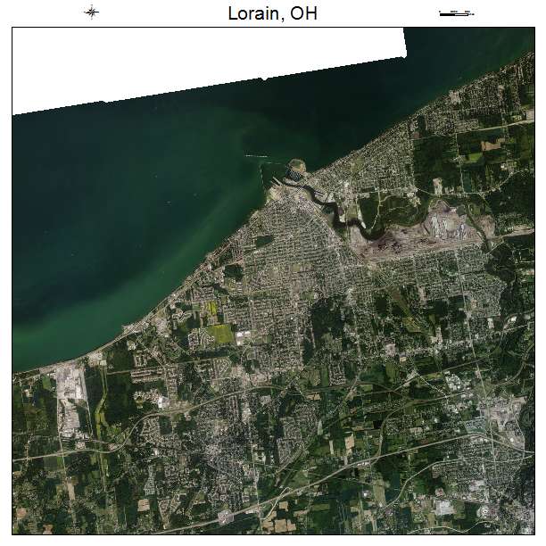 Lorain, OH air photo map