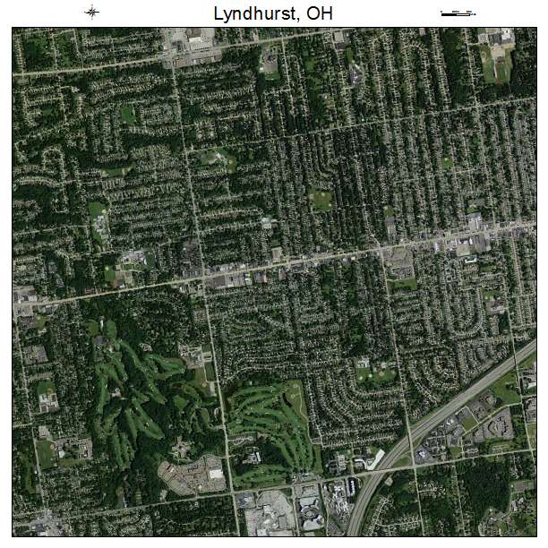 Lyndhurst, OH air photo map