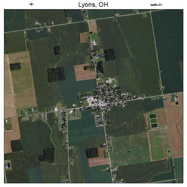 Lyons, OH air photo map