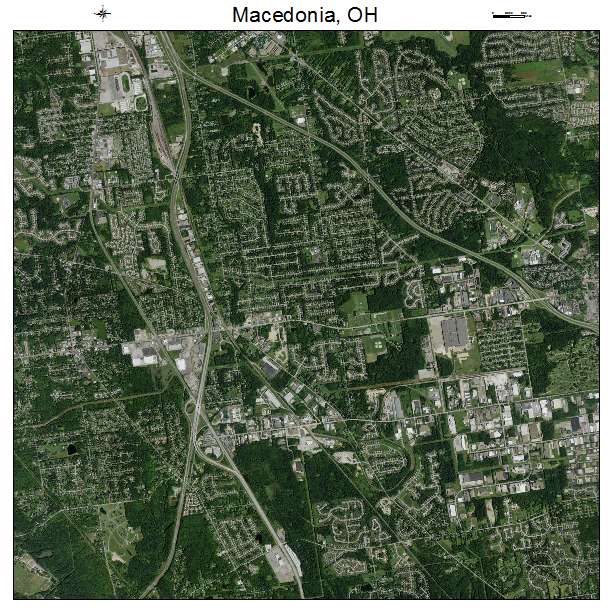 Macedonia, OH air photo map