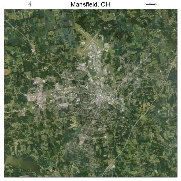 Mansfield, OH air photo map