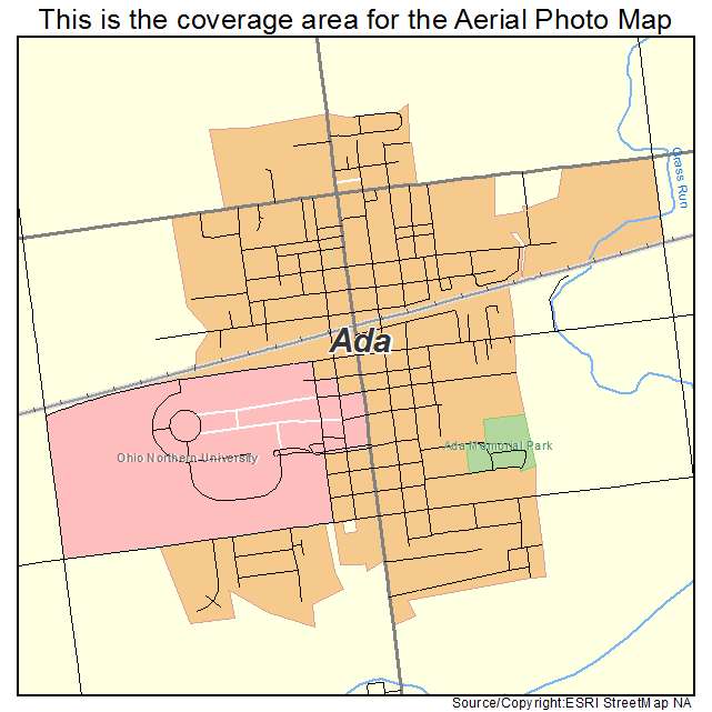 Ada, OH location map 