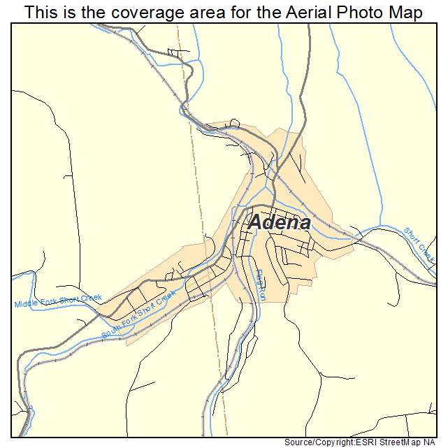 Adena, OH location map 
