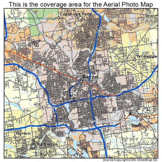 Akron, OH location map 