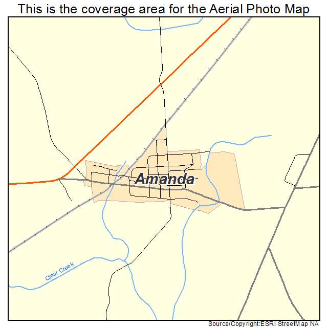 Amanda, OH location map 