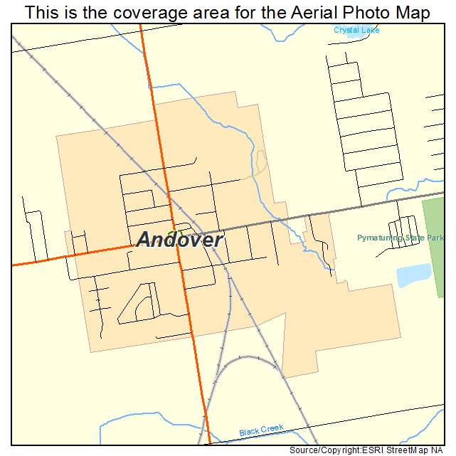 Andover, OH location map 