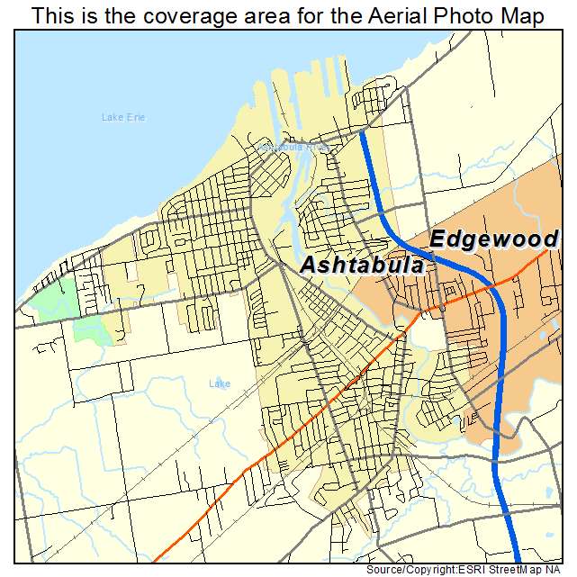 Ashtabula, OH location map 