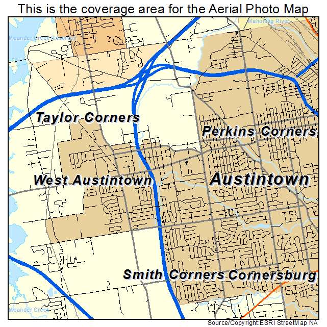 Austintown, OH location map 