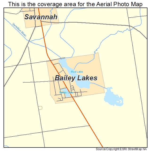 Bailey Lakes, OH location map 
