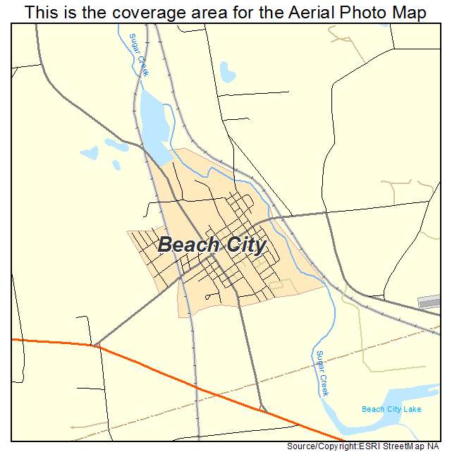 Beach City, OH location map 