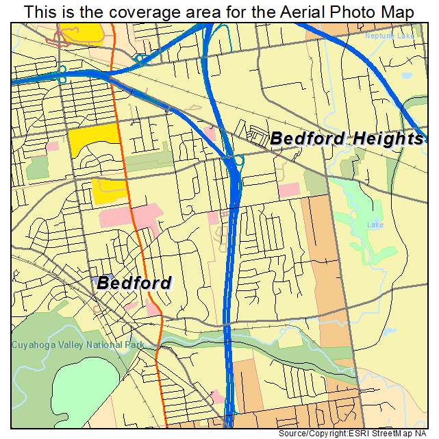 Bedford Heights, OH location map 