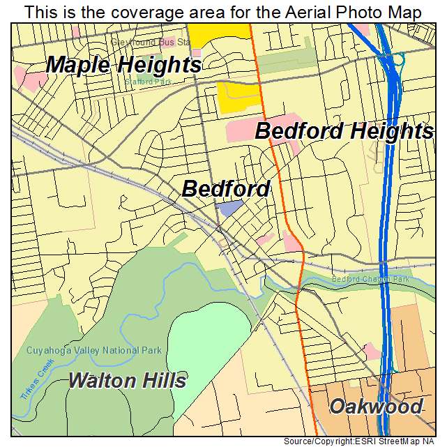 Bedford, OH location map 