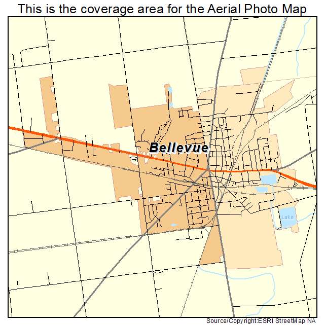 Bellevue, OH location map 
