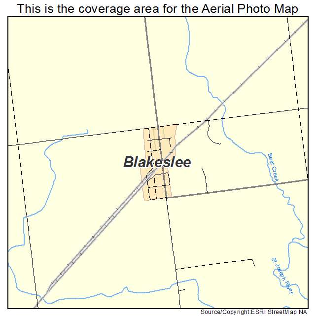 Blakeslee, OH location map 