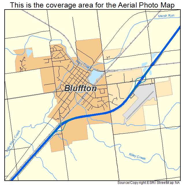 Bluffton, OH location map 