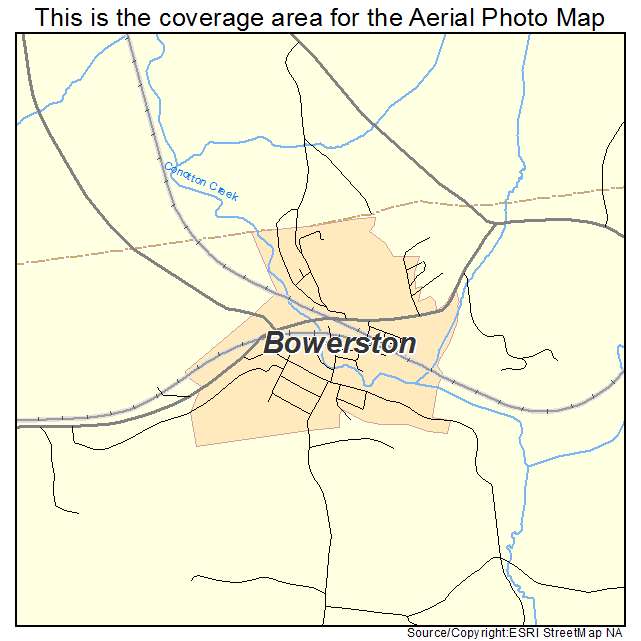 Bowerston, OH location map 