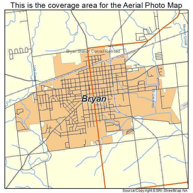 Bryan, OH location map 