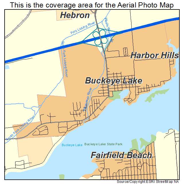 Buckeye Lake, OH location map 