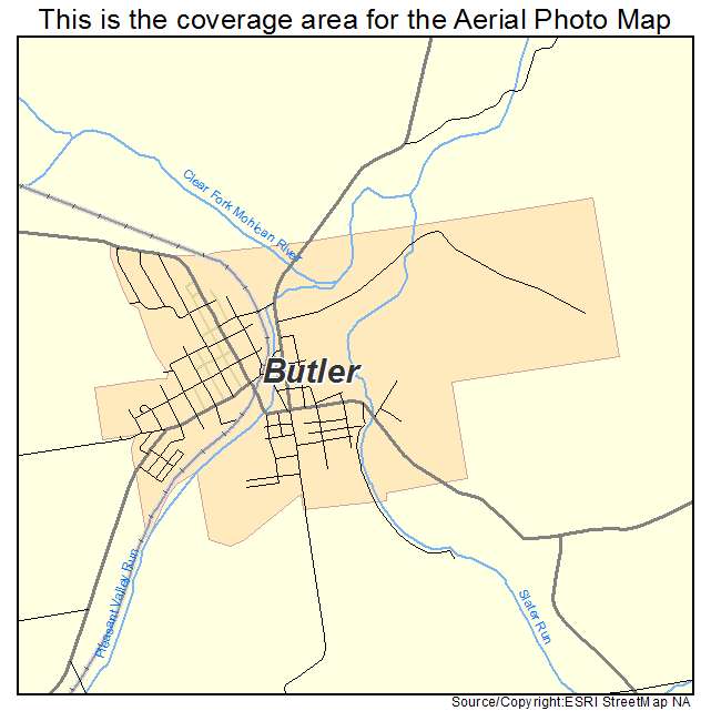 Butler, OH location map 
