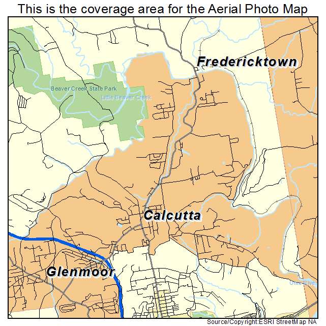 Calcutta, OH location map 