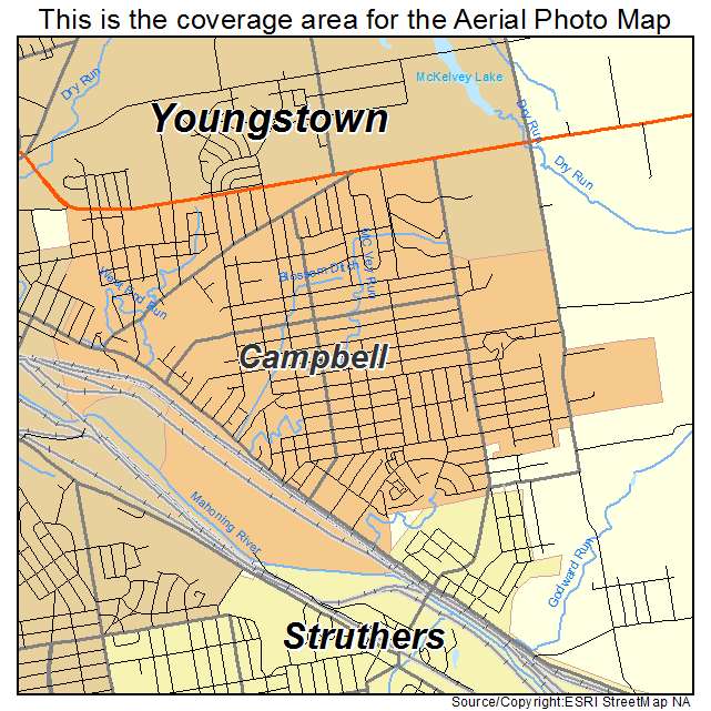 Campbell, OH location map 