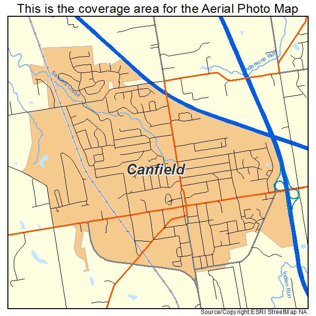 Canfield, OH location map 
