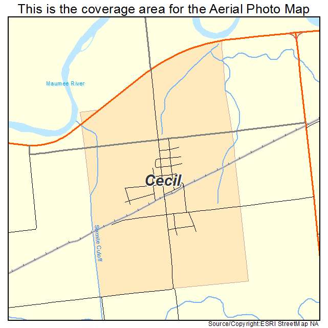 Cecil, OH location map 