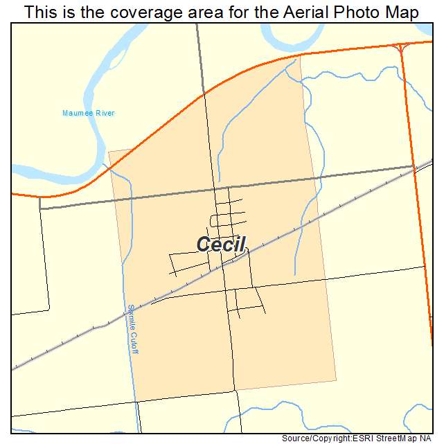 Cecil, OH location map 