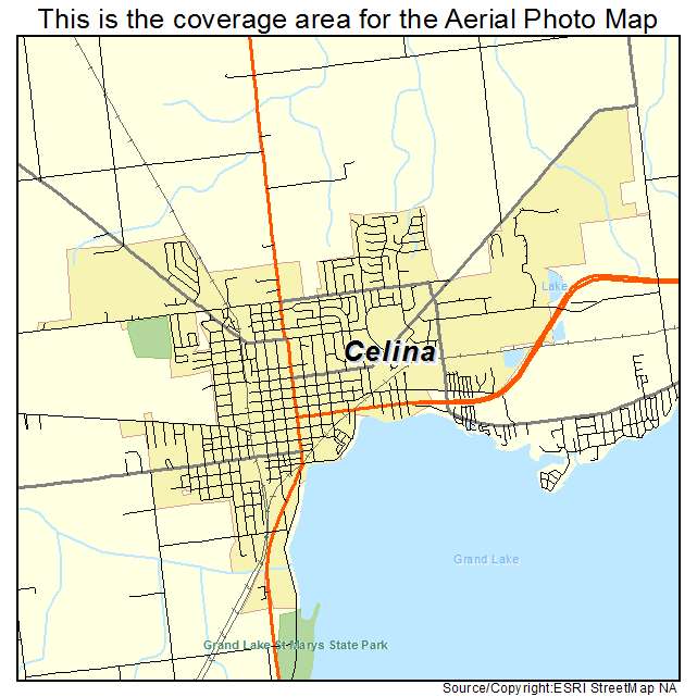 Celina, OH location map 