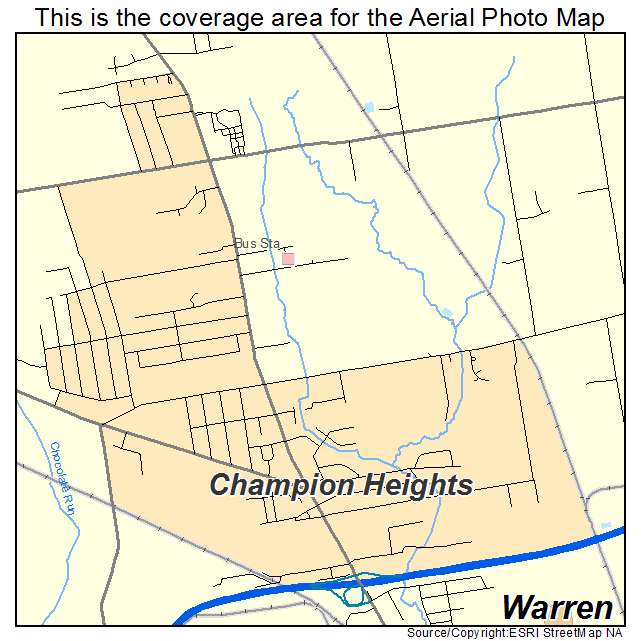 Champion Heights, OH location map 