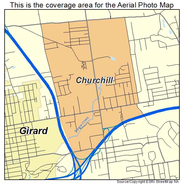 Churchill, OH location map 