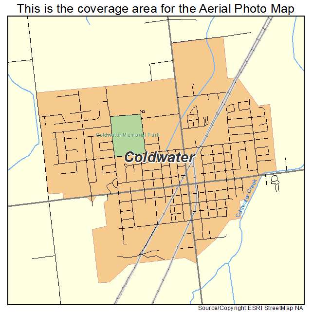Coldwater, OH location map 