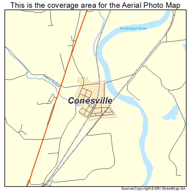Conesville, OH location map 